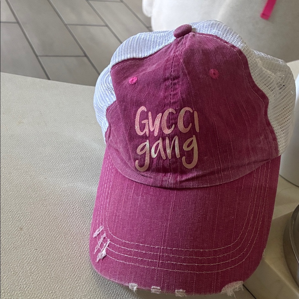 Pink Mesh-Back Baseball Cap